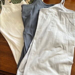 Elegant Women's Chemise Set - White, Slate Blue and Baby Blue